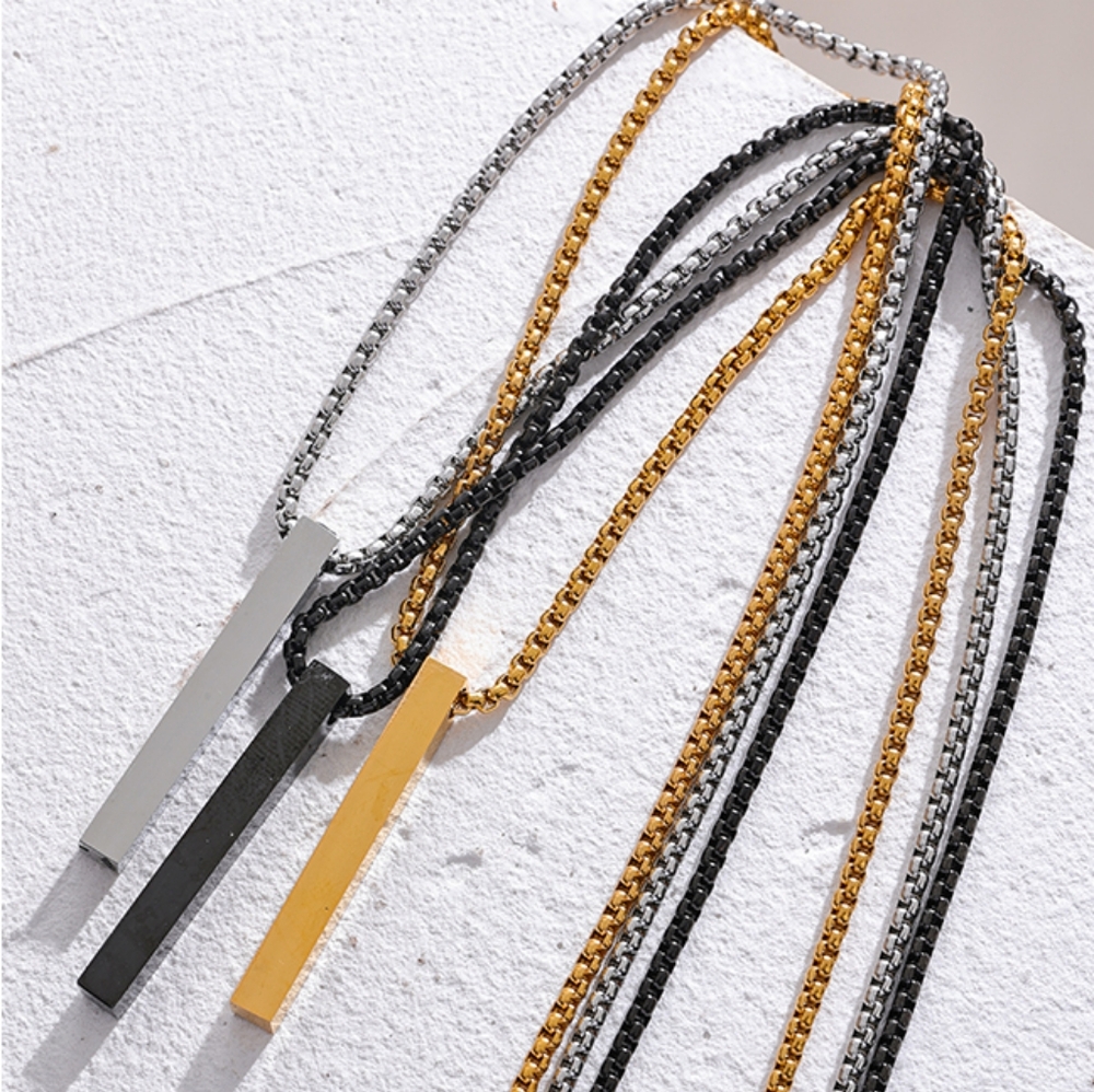 Stylish Men Stainless Steel Pendant Necklace - Picture 2 of 7